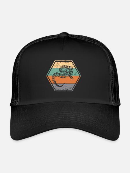 Snake - Trucker Cap - black/black - Front