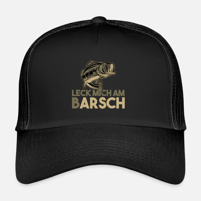 Leck mich am Barsch Angler Angelhacken Spruch Trucker Cap