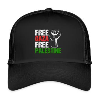 Free Gaza Free Palestine Palestine Freedom - Trucker Cap - black/black - Front