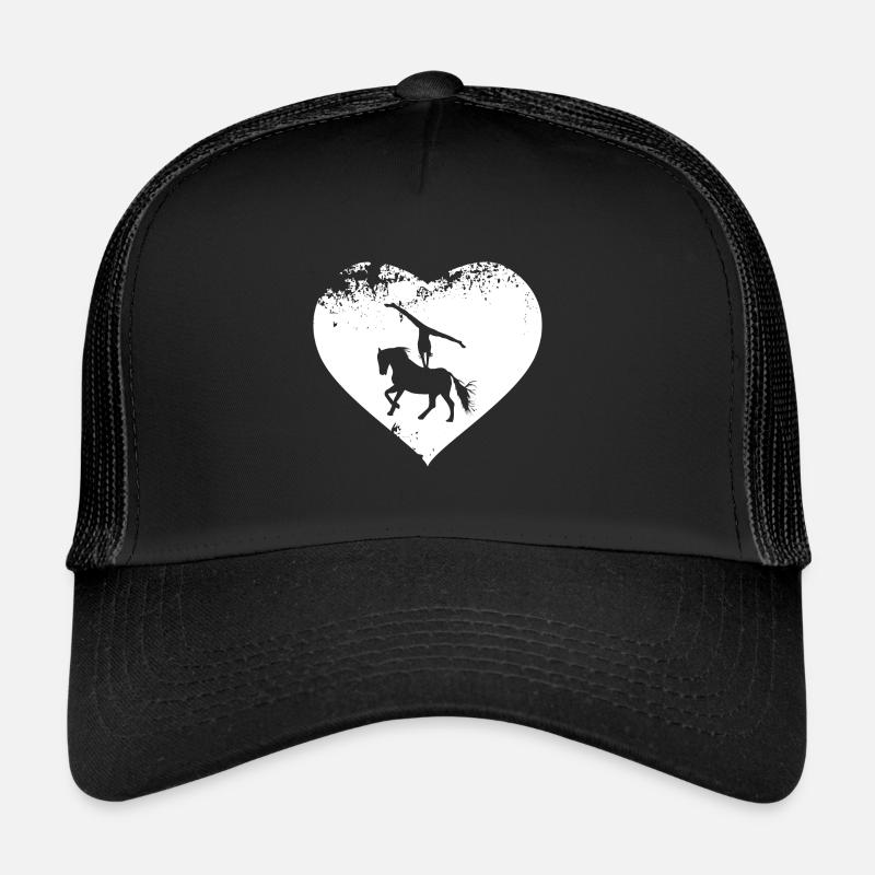 Pferde Pferd Voltigierer Voltigieren Volti - Trucker Cap - Schwarz/Schwarz