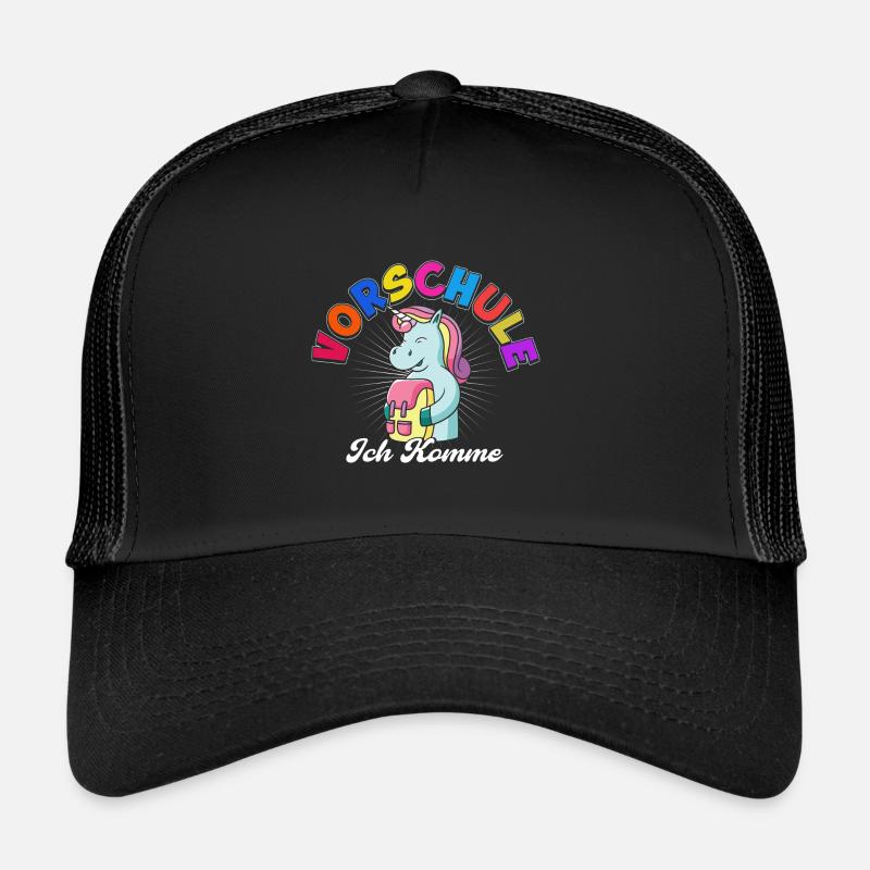 Schulanfang Vorschulkind Vorschüler Geschenk - Trucker Cap - Schwarz/Schwarz