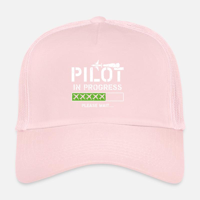 Pilot In Progress Kid Future Pilot Airplane Aviati Trucker Cap
