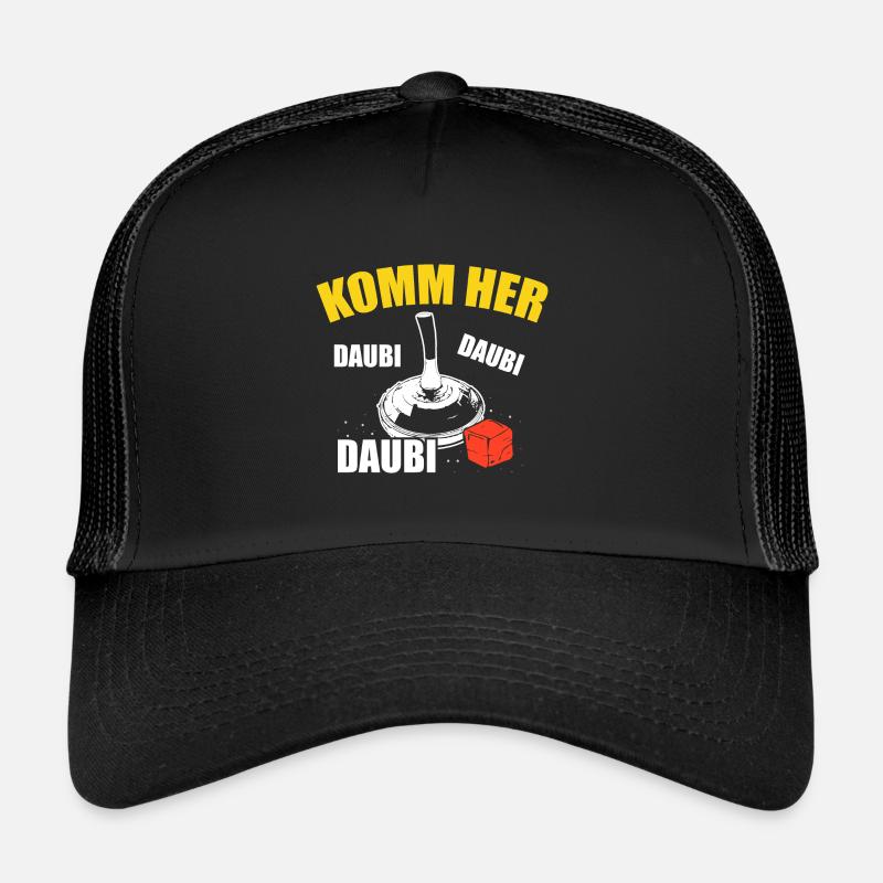 Komm Her Daubi Daubi Stockschütze Eisstock Daube - Trucker Cap - Schwarz/Schwarz