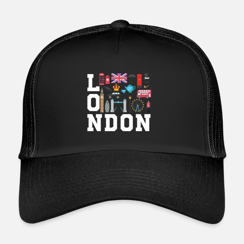 London England UK Great Britain - Trucker Cap - black/black