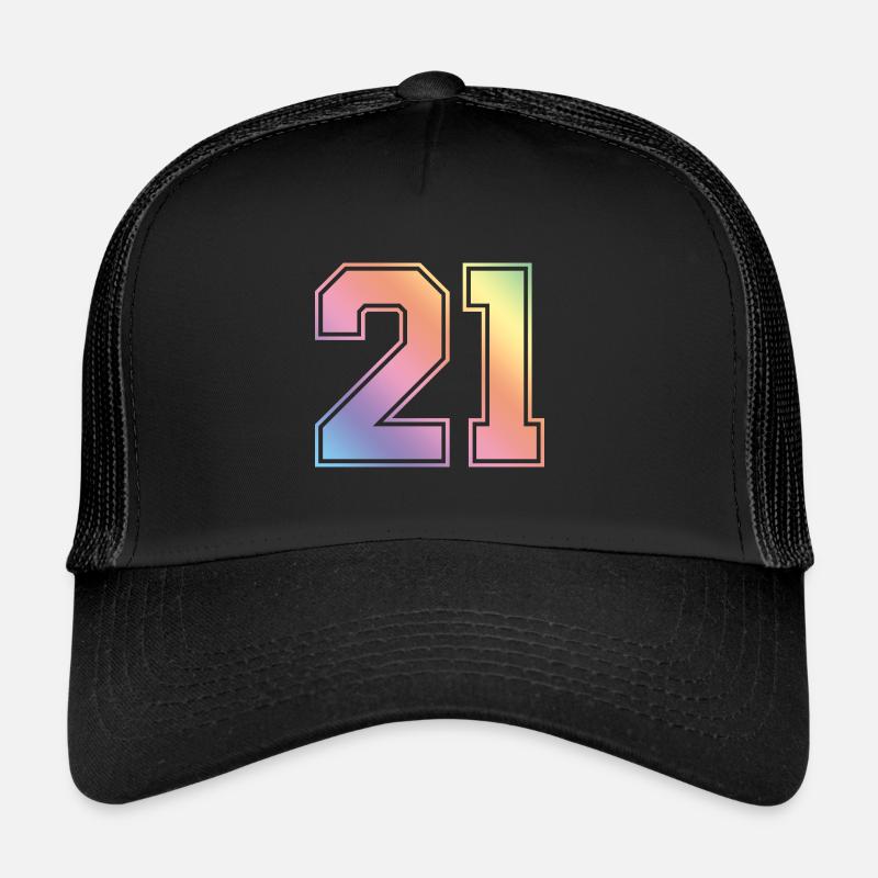 21 Number Colorful - Trucker Cap - black/black