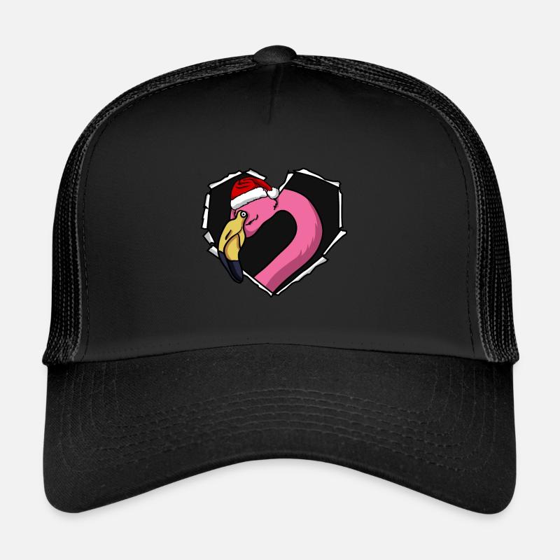 Flamingo crack torn perforated cap heart Trucker Cap