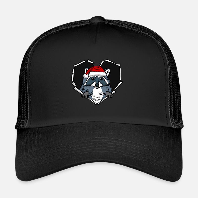 Raton laveur craquelé avec trou de casquette de Noël Casquette trucker 