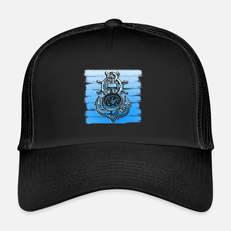 Anchor Design Ship Boat Seafaring Maritime Trucker Cap