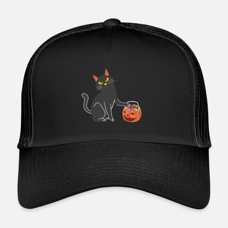 Sorcière chat d’Halloween Casquette trucker 