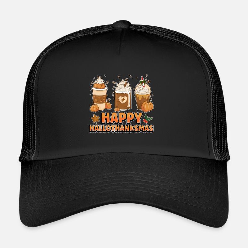 Hallothanksmas Café Halloween Noël Casquette trucker 