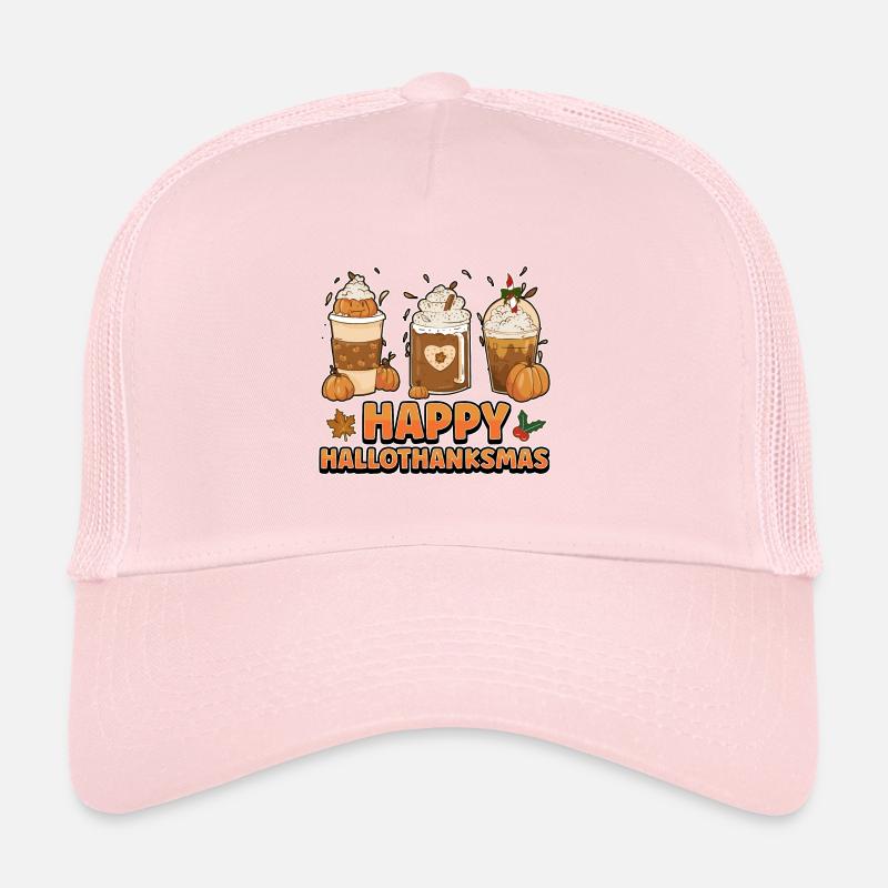 Hallothanksmas Coffee Halloween Christmas Trucker Cap
