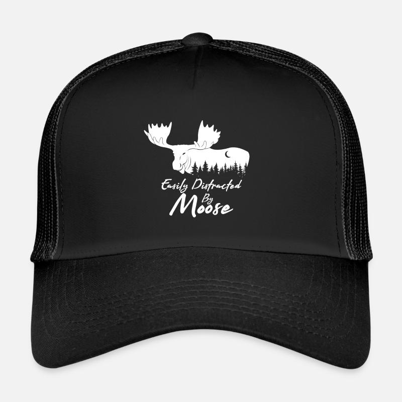 Distracted by Wildlife Forest Animal Moose Nature Trucker Cap