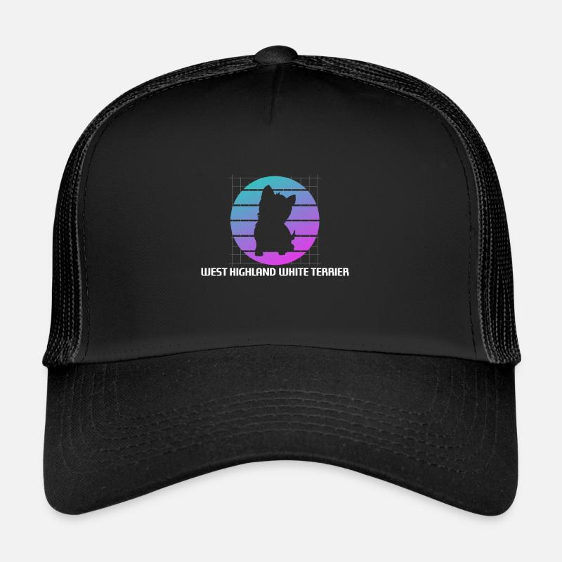Chien rétro West Highland White Terrier Casquette trucker 