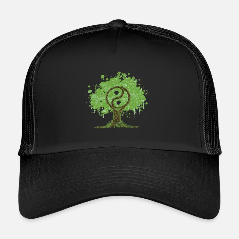 Ying Yang Lebensbaum Trucker Cap