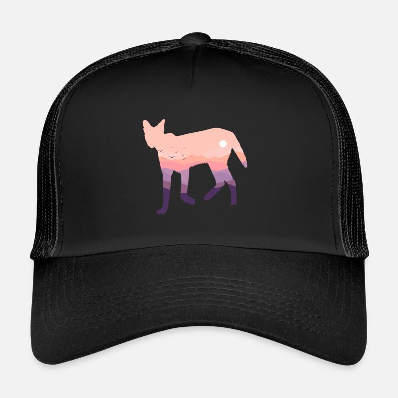 Serval Katze - Trucker Cap - Schwarz/Schwarz