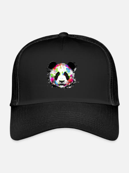 Colorful Panda - Trucker Cap - black/black - Front