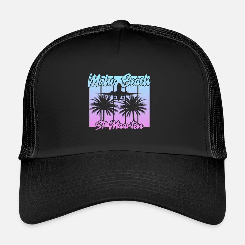 Atterrissages d’avions à Maho Beach Casquette trucker 