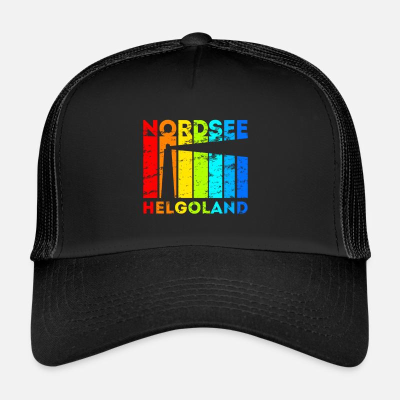 Helgoland Nordsee Urlaub Geschenk - Trucker Cap - Schwarz/Schwarz