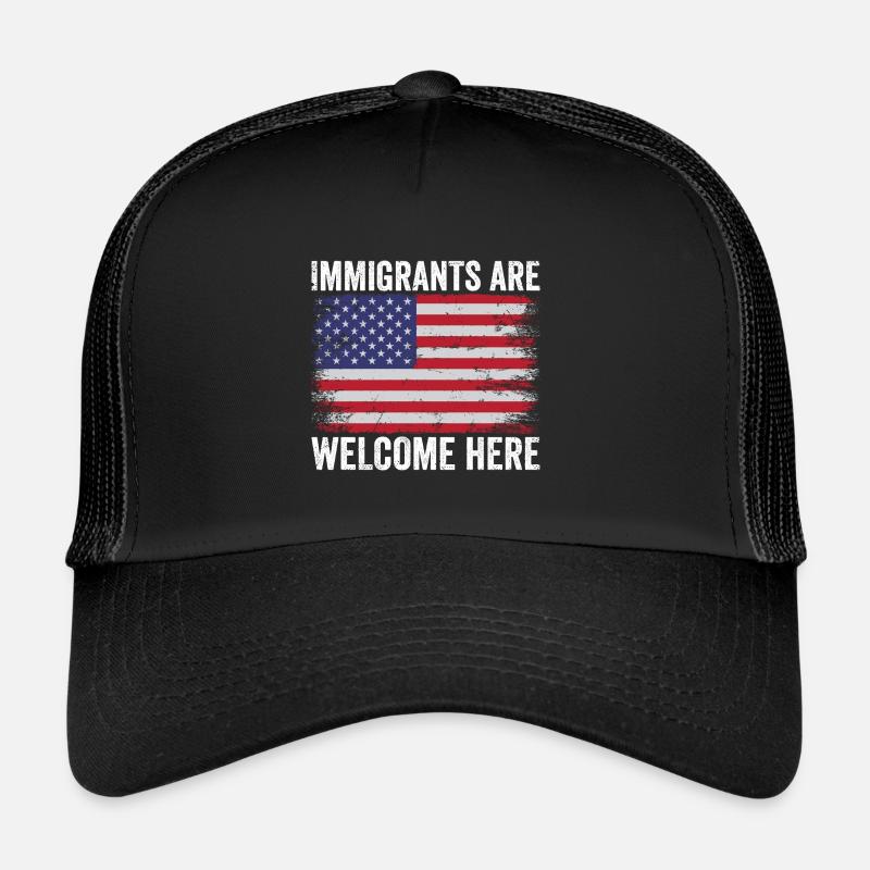 Les immigrants sont les bienvenus Les amoureux de l’immigration Casquette trucker 