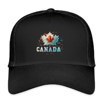 Canada in Red and White - Trucker Cap - black/black - Front