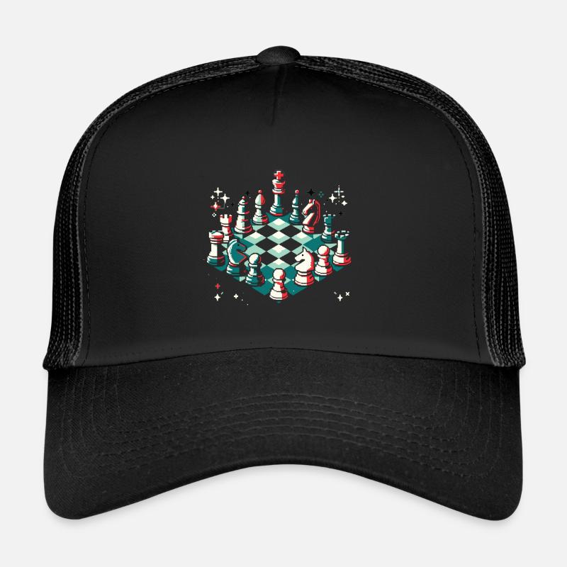 Pixel Schachkunst Schachspieler Geschenk Trucker Cap