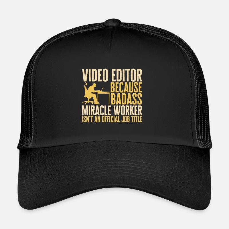 Monteur vidéo Cinéaste Vidéaste - Casquette trucker - noir/noir