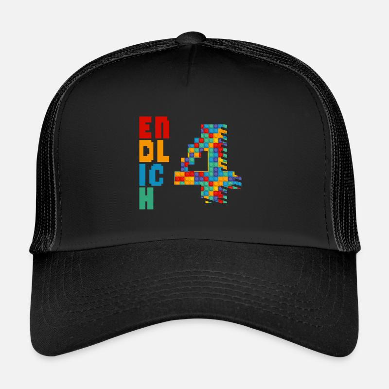 Endlich 4 Baustein - Trucker Cap - Schwarz/Schwarz