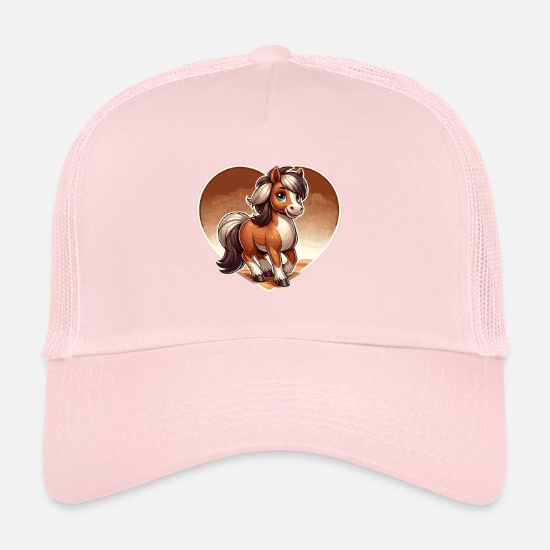 Cheval avec du cœur dans un style comique Casquette trucker 