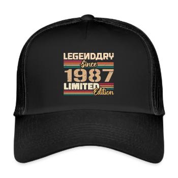 1987 Millésime 1987 Anniversaire Né En 1987 - Casquette trucker  - noir/noir - Devant