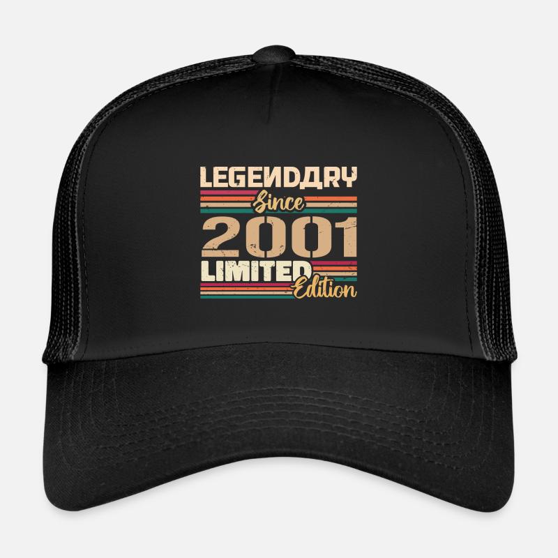 Millésime 2001 2001 Anniversaire né en 2001 Casquette trucker 