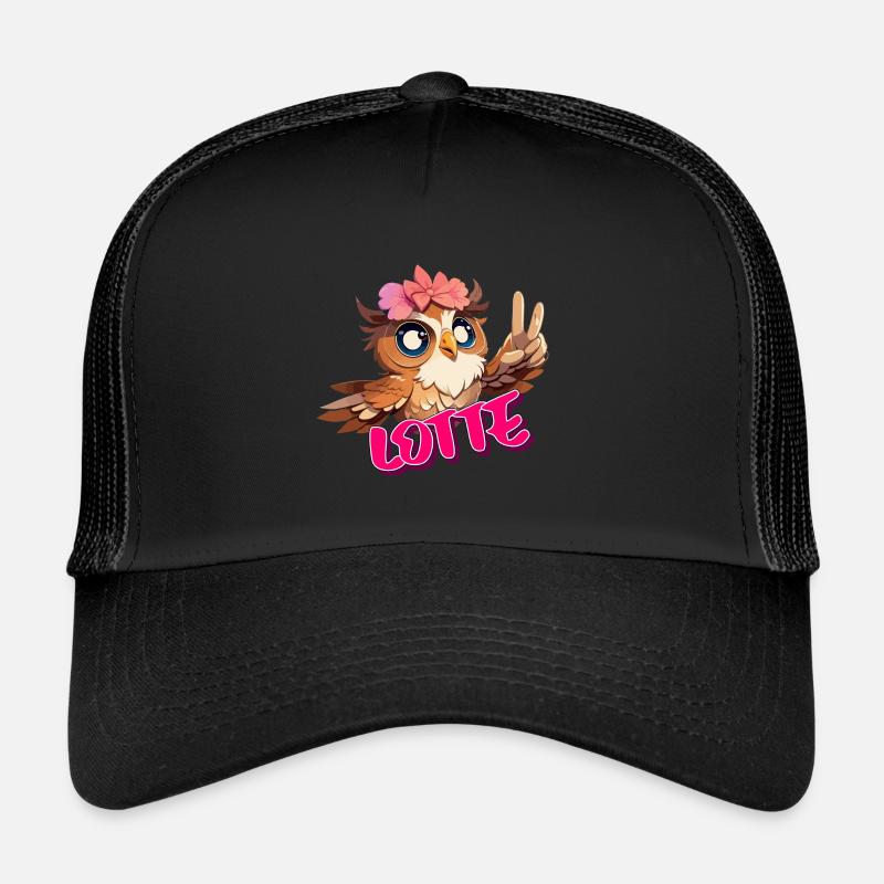 LOTTE - Beau nom de fille avec un hibou mignon Casquette trucker 