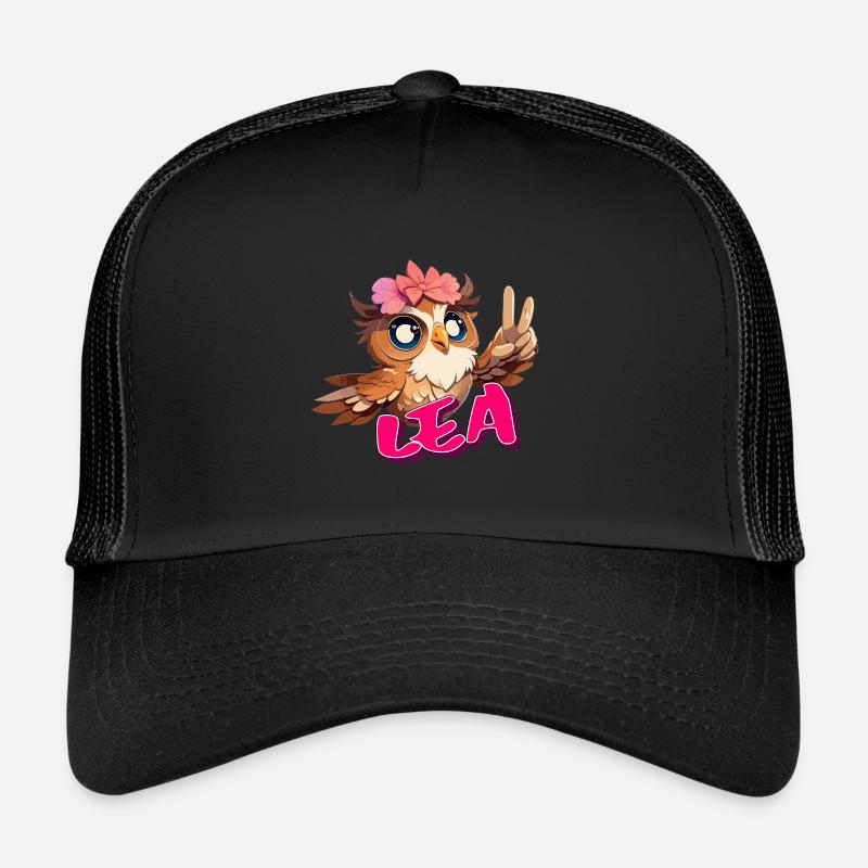 LEA - Beau nom de fille avec hibou mignon Casquette trucker 