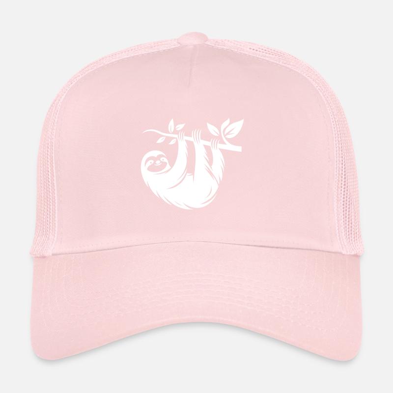 Silhouette Sloth Minimalist Art Deco Style Trucker Cap