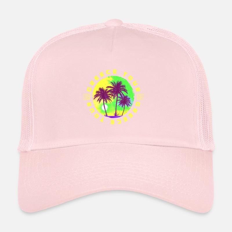 Vacances en Grèce à Palm Tree Casquette trucker 