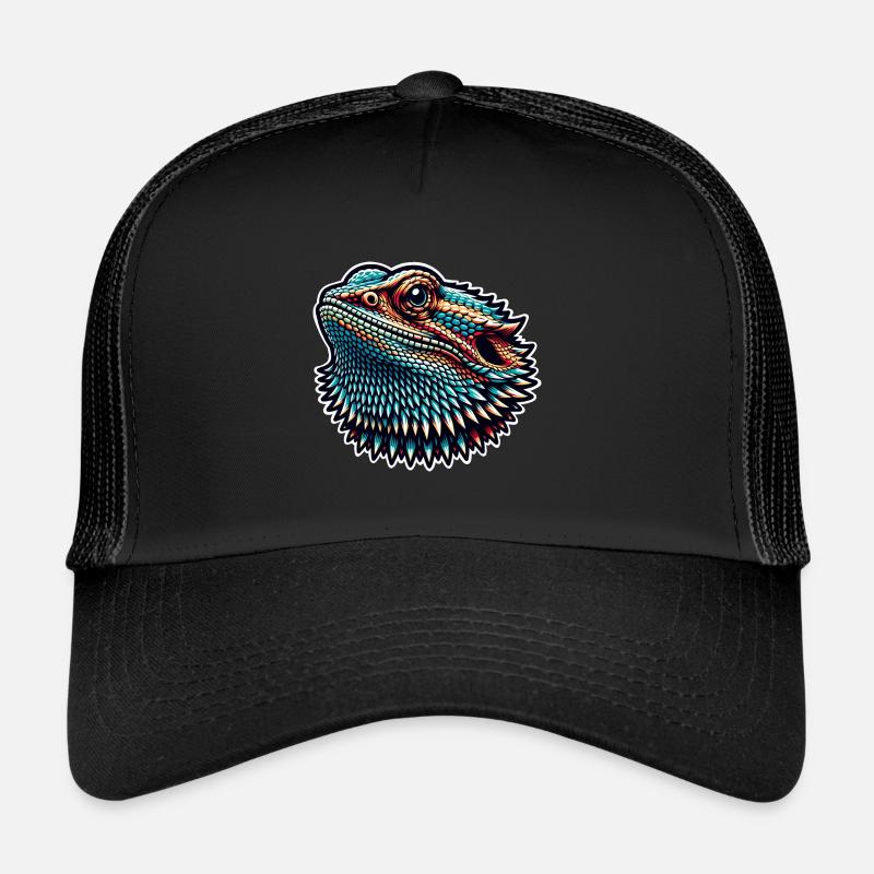 Bartagame Bartagamen Bearded Dragon - Trucker Cap - Schwarz/Schwarz