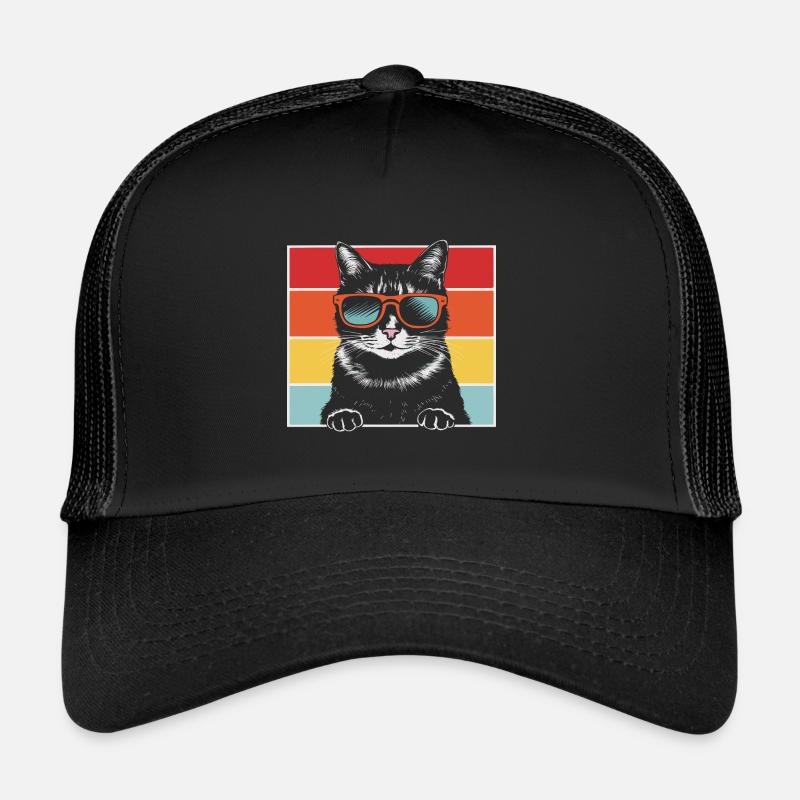 Cat Coolest Pet On Earth Retro Sunglasses Funny Trucker Cap
