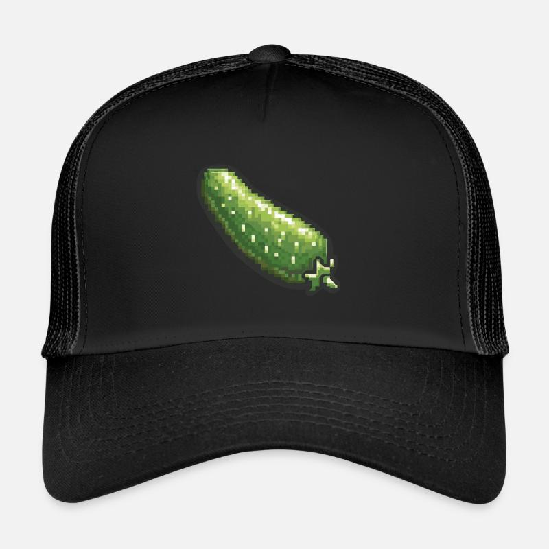 Cucumber Pixel Icon Trucker Cap