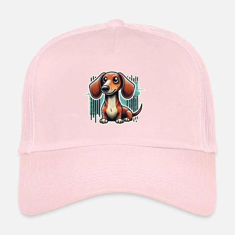 Süßer Dackel Comic Stil Teckel Hund Trucker Cap
