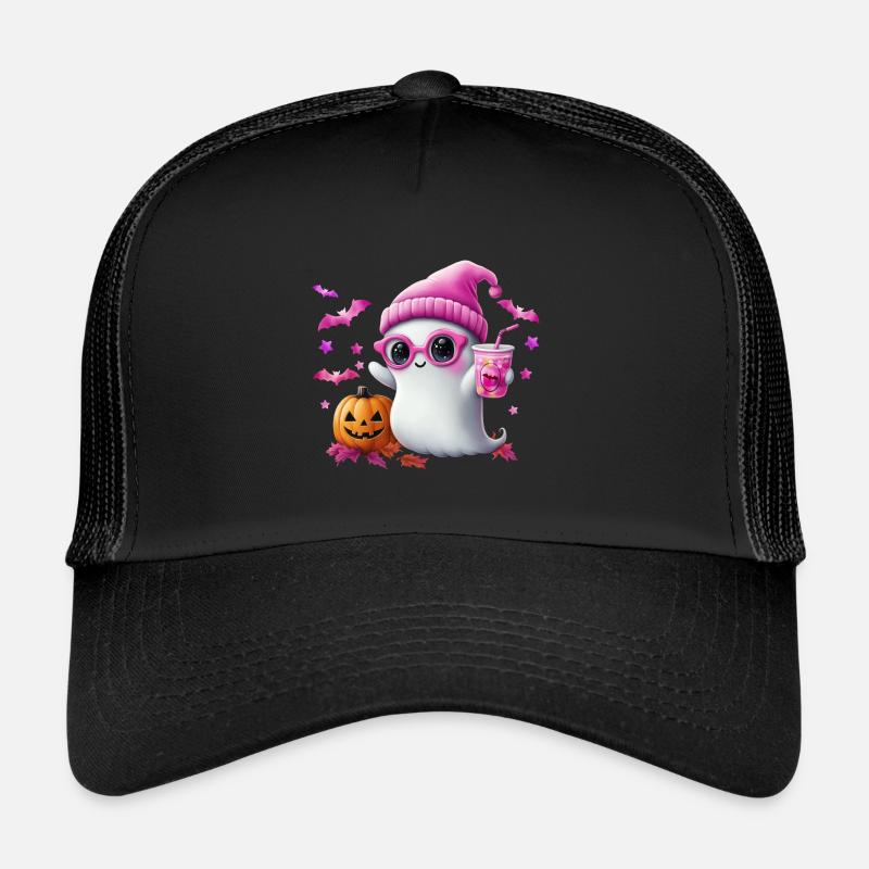 Süßer Geist Halloween Retro Design mit Kürbis Trucker Cap