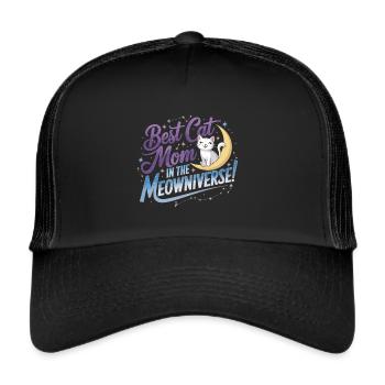 Meilleure maman chat de tout le Miauversum ! - Casquette trucker  - noir/noir - Devant