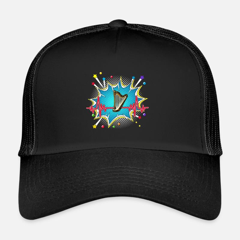 Akkordeon Pop Art Comic Retro Herzschlag Trucker Cap