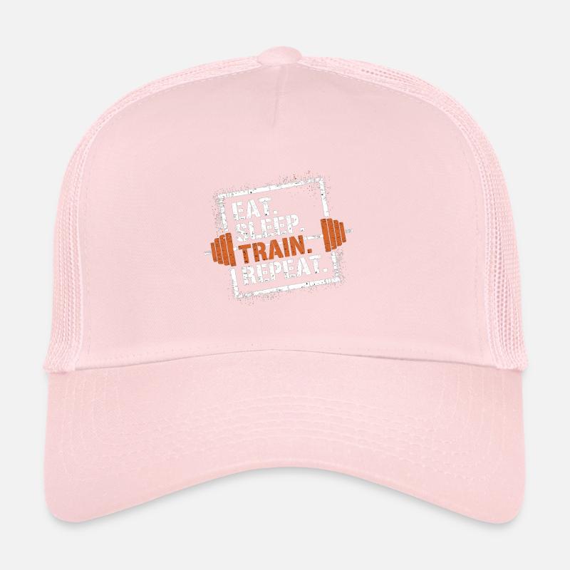 Eat Sleep Train Repeat – Entraînement physique et musculation Casquette trucker 