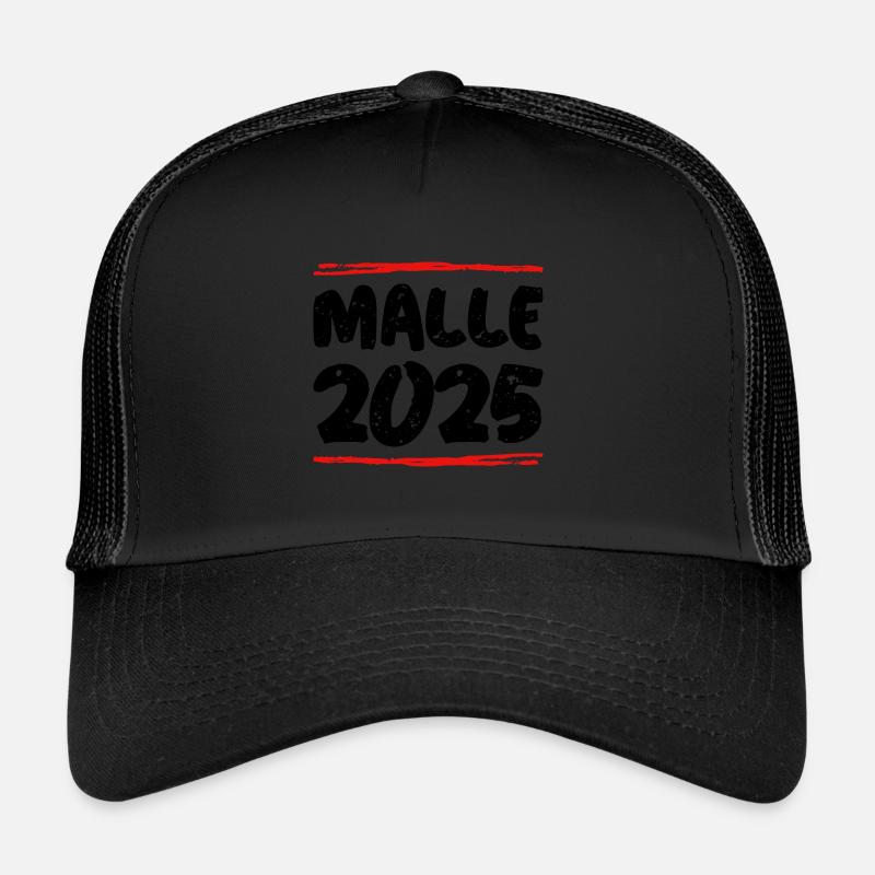 Malle 2025 Spruch - Trucker Cap - Schwarz/Schwarz