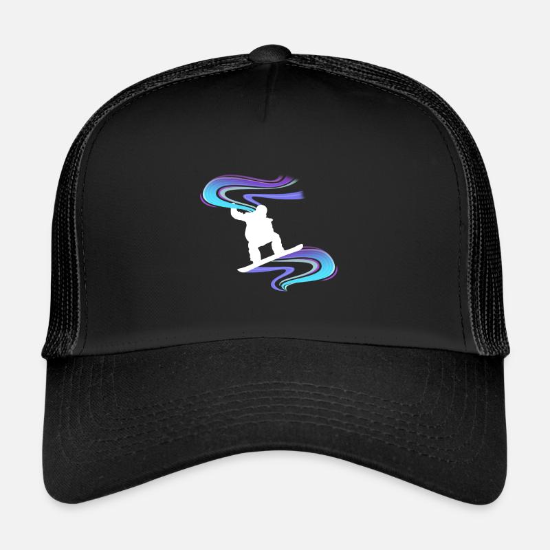 Snowboard Snowboarder blanc tourbillon - Casquette trucker  - noir/noir