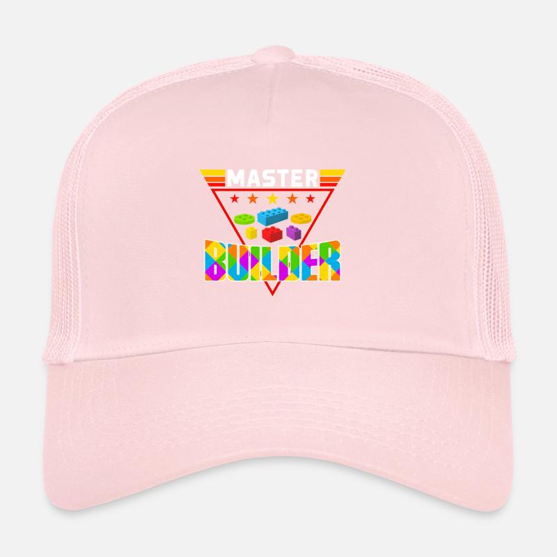 For Block Builder Dad Master Builder Trucker Cap