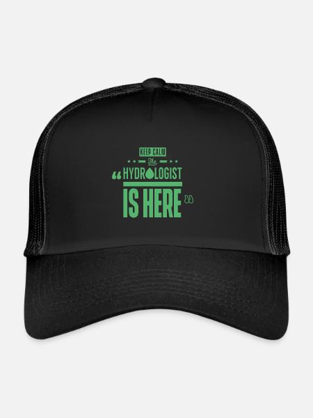 Bleib ruhig der Hydrologe ist hier Beruf Hydrologi - Casquette trucker  - noir/noir - Devant