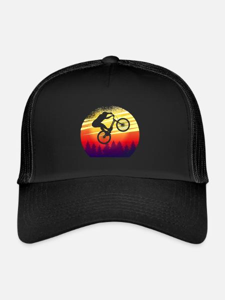 DH Bike VTT Descente VTT - Casquette trucker  - noir/noir - Devant