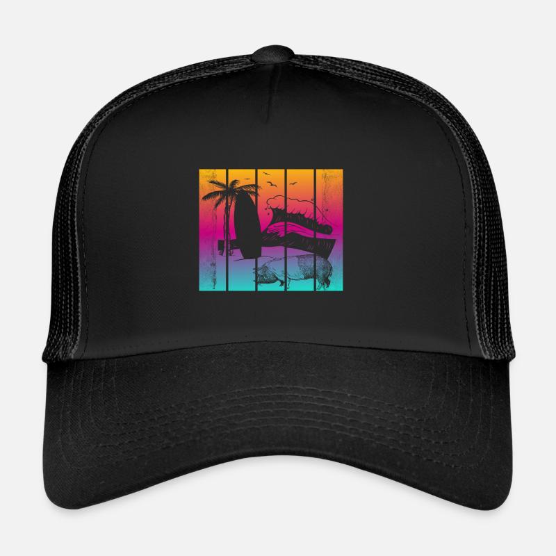 Pig Surfboard Surfboard Surfer Beach Trucker Cap