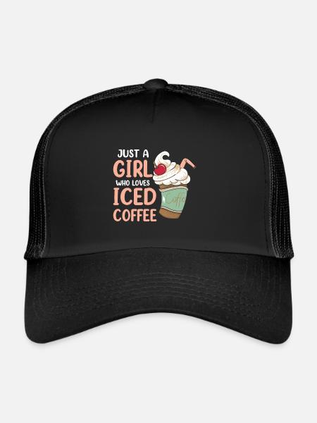 Juste une fille qui aime le café glacé - Casquette trucker  - noir/noir - Devant