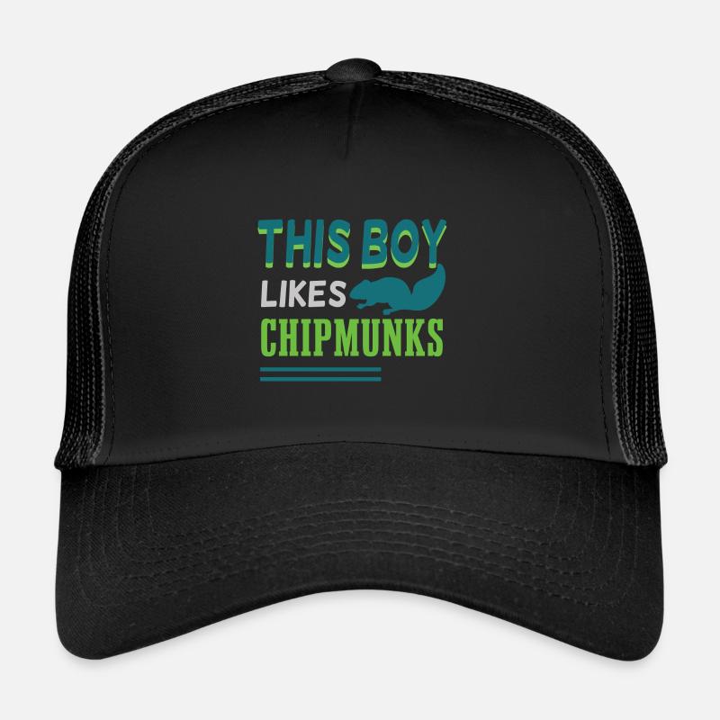 Garçon aime les tamias mignons animaux de la forêt Casquette trucker 